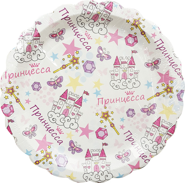 Изображение товара Набор одноразовых тарелок Лекс Замок 23см (6шт)