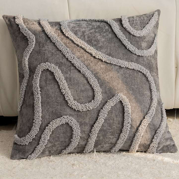 Изображение товара Наволочка декоративная MATEX Tufted Lines Линии / ALEX-36 (серый)