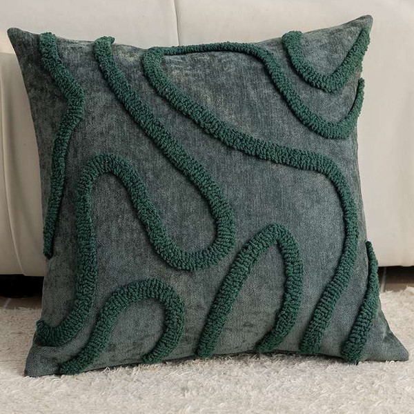 Изображение товара Наволочка декоративная MATEX Tufted Lines Линии / ALEX-42 (зеленый)