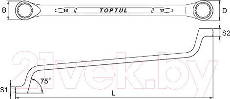 Изображение товара Гаечный ключ Toptul AAEI3436