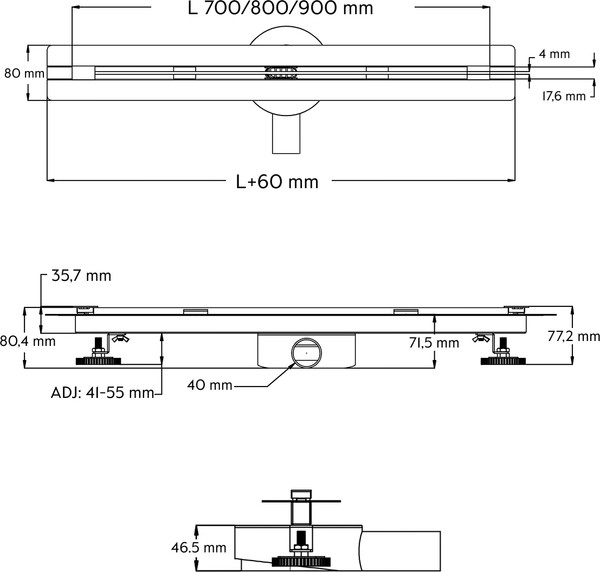 Изображение товара Трап для душа Axus Super Slim 800