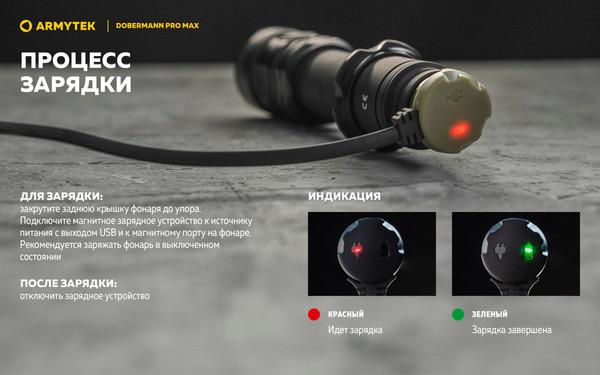 Изображение товара Фонарь Armytek Dobermann Pro Max Magnet USB / F08401C (белый)