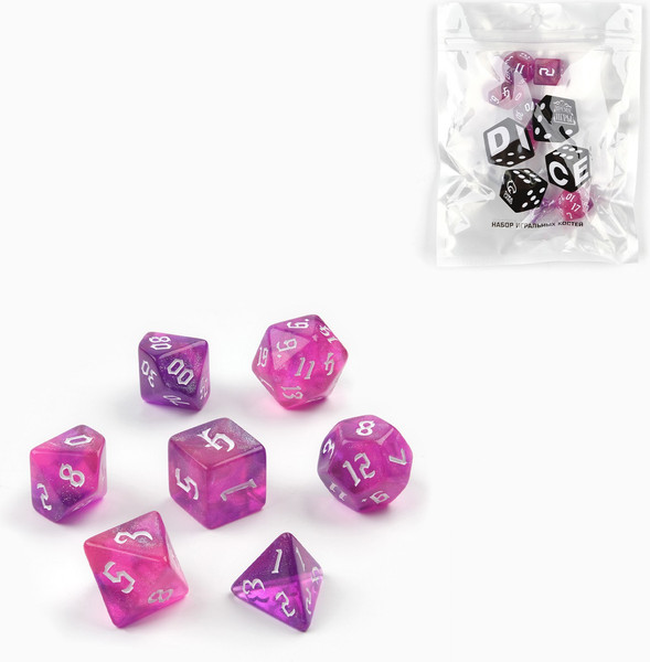 Изображение товара Набор кубиков для настольной игры Время игры Дайсы для ДнД / 9482837 (7шт)