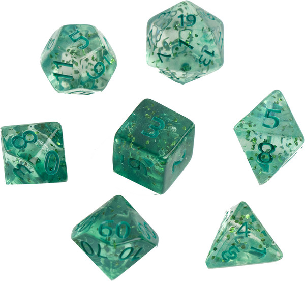 Изображение товара Набор кубиков для настольной игры Время игры Дайсы для ДнД / 9889084 (7шт, бирюзовый)