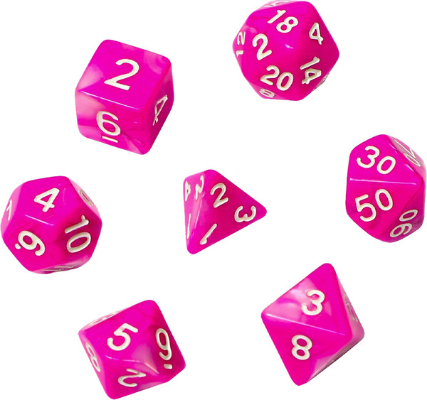 Изображение товара Набор кубиков для настольной игры Время игры Дайсы для ДнД. Рубеллит / 9891844 (7шт)