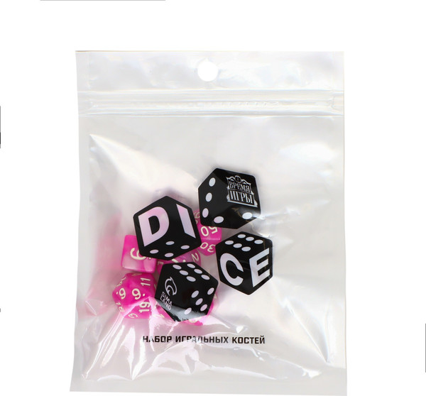 Изображение товара Набор кубиков для настольной игры Время игры Дайсы для ДнД. Рубеллит / 9891844 (7шт)
