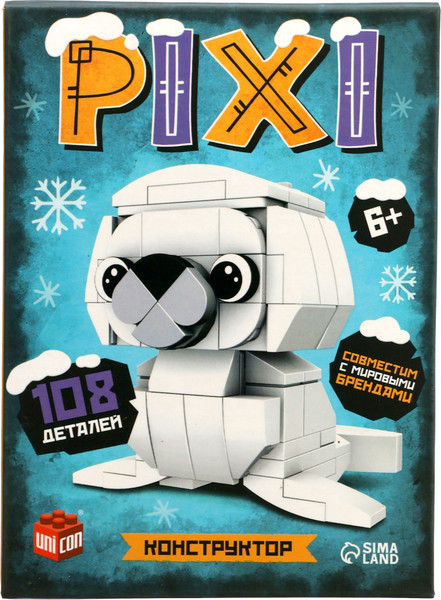 Изображение товара Микроконструктор Unicon Pixi. Тюлень 30001-1 / 10797793 (108эл)