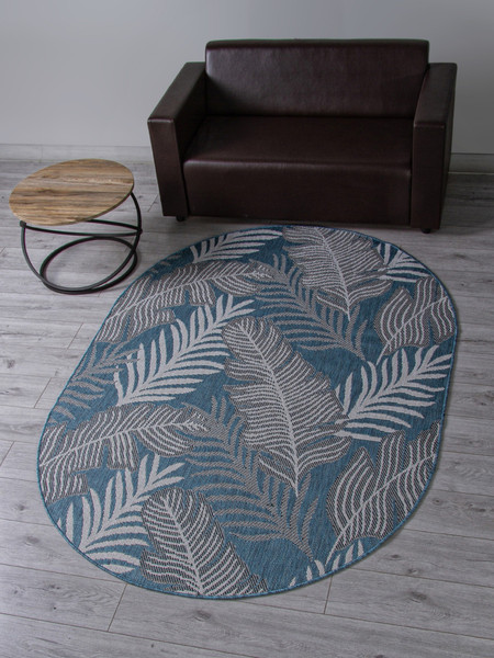 Изображение товара Циновка Merinos Kair S132-OVAL-BLUE (1.2х1.7)