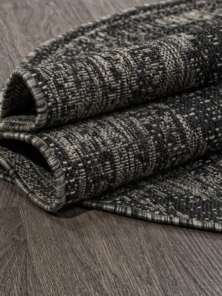 Изображение товара Циновка Merinos Kair S129-OVAL-BLACK-GRAY (1.2х1.7)
