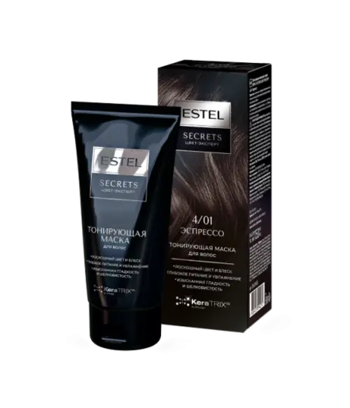 Изображение товара Тонирующая маска для волос Estel Secrets Цвет-эксперт 4/01 (150мл, эспрессо)