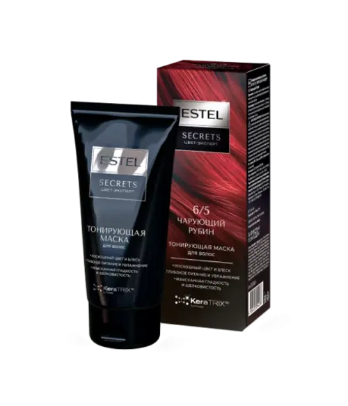 Изображение товара Тонирующая маска для волос Estel Secrets Цвет-эксперт 6/5 (150мл, чарующий рубин)