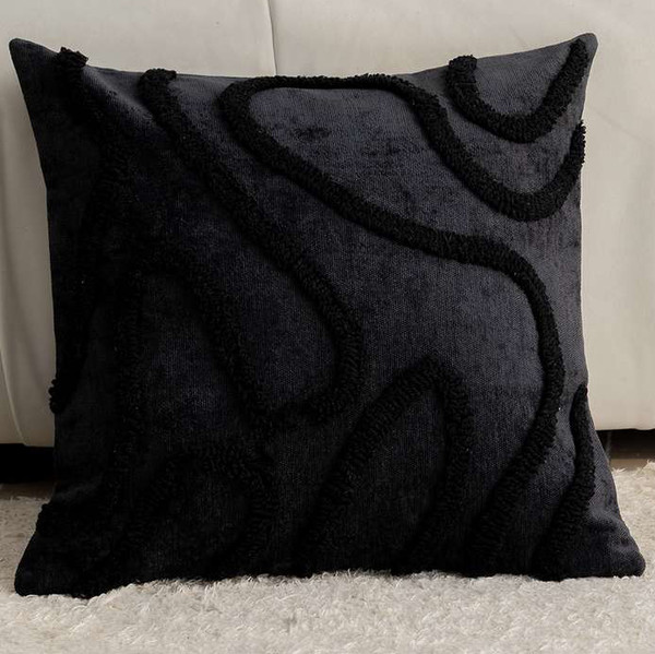 Изображение товара Наволочка декоративная MATEX Tufted Lines ALEX-37 (черный)