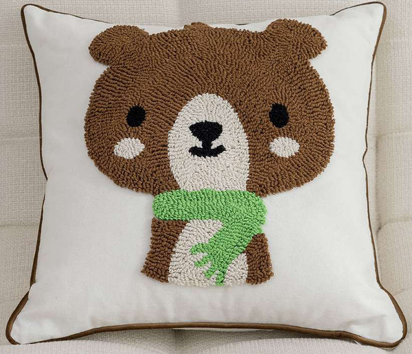 Изображение товара Наволочка декоративная MATEX Tufted Toys ALEX-58 (белый/коричнеый/зеленый)