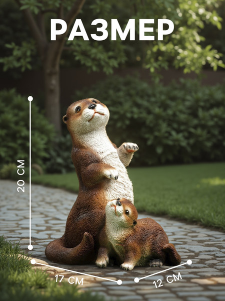Изображение товара Фигурка для сада Хорошие сувениры Выдра с малышом / 5155108