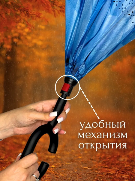 Изображение товара Зонт-трость Wahoo Небесный цветок YF7396 (синий)