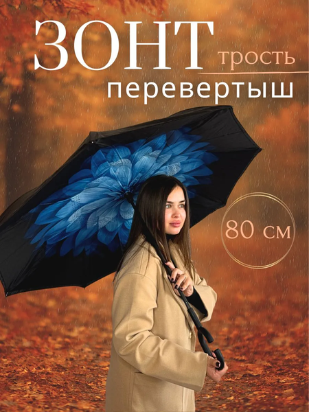 Изображение товара Зонт-трость Wahoo Небесный цветок YF7396 (синий)