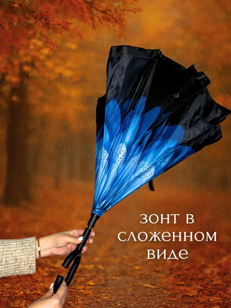 Изображение товара Зонт-трость Wahoo Небесный цветок YF7396 (синий)