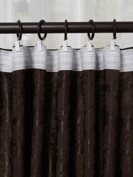 Изображение товара Комплект штор Mio Tesoro Мрамор 150x270 (2шт, шоколад)