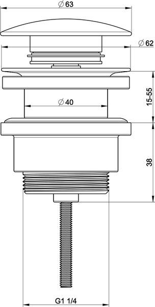 Изображение товара Донный клапан Oliveeka OL-SS07-BG (золотой матовый)