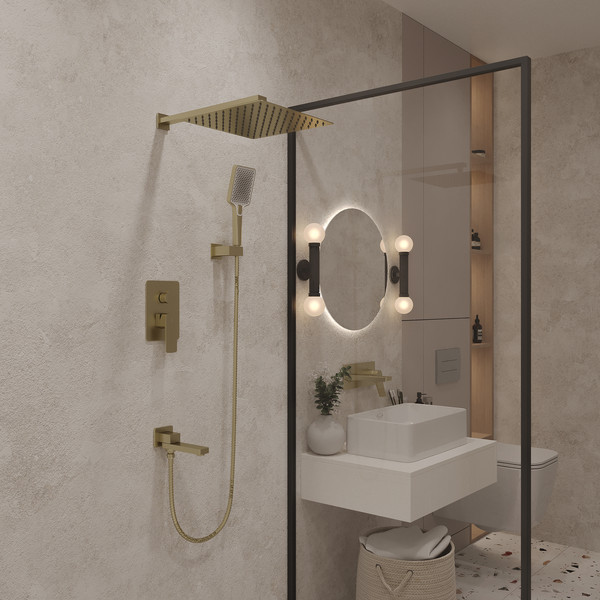 Изображение товара Душевая система со смесителем Oliveeka OL-939003-BG (золотой матовый)