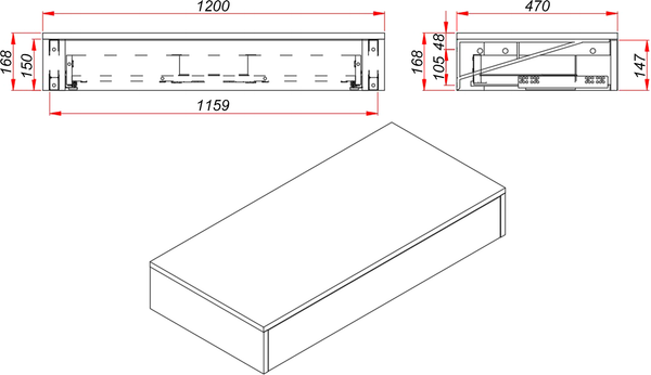 Изображение товара Тумба под умывальник ЗОВ Токио Премиум 120 / TP120WWPTOC0 (белый)