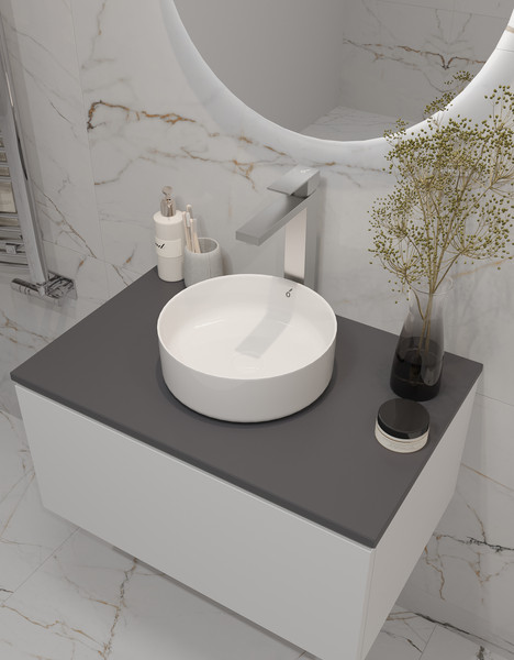 Изображение товара Тумба с умывальником ЗОВ Кито / K80LW0MWMC-LDSPH9514A (антрацит)