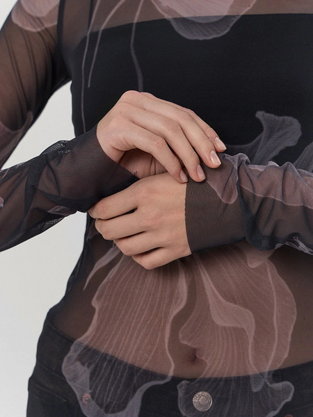 Изображение товара Джемпер Mark Formelle 122845 (р.164/170-92-98, цветы на черном)