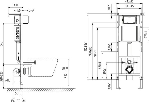 Изображение товара Инсталляция для унитаза Cersanit Aqua Smart M 40 / 68177