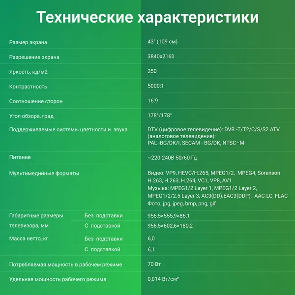 Изображение товара Телевизор Digma 43" DM-LED43UBB41 (темно-серебристый/серый)