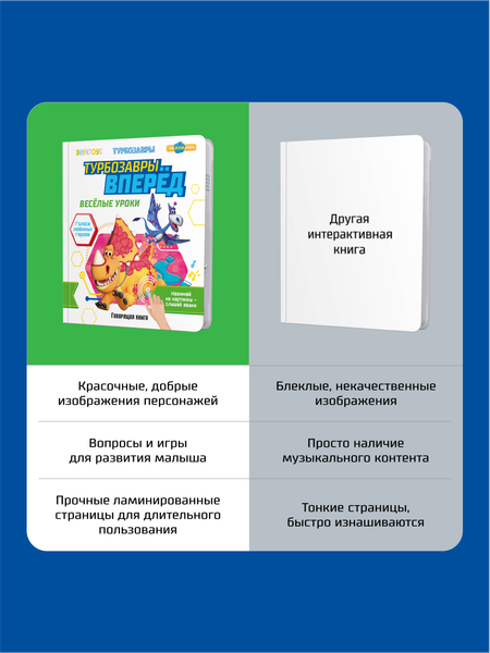 Изображение товара Музыкальная книга BertToys Маленькая Нажималка Турбозавры вперед / FD154