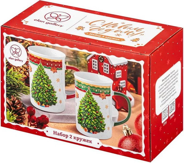 Изображение товара Набор кружек Elan Gallery Новогодняя Елка 880273
