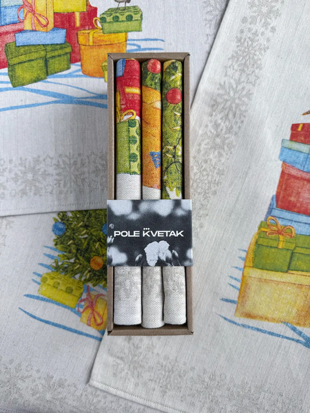 Изображение товара Набор полотенец Pole Kvetak (Беларускі лён) 46x60 20С189-ШР (391 Навагоднiя прыгоды-3 1)