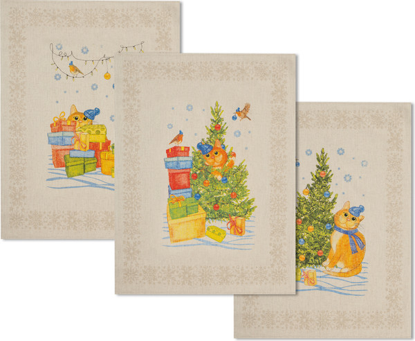 Изображение товара Набор полотенец Pole Kvetak (Беларускі лён) 46x60 20С189-ШР (391 Навагоднiя прыгоды-3 1)