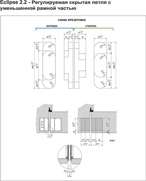 Изображение товара Петля дверная AGB Eclipse 2.2 / E30200.85.22.640 (бронза)