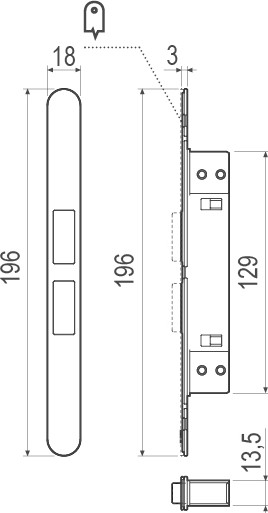 Изображение товара Защелка врезная с фиксацией AGB Touch / B01120.30.FM (белый)