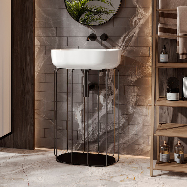 Изображение товара Консоль для ванной Belux Тристан Турин-560 (19, черный матовый)