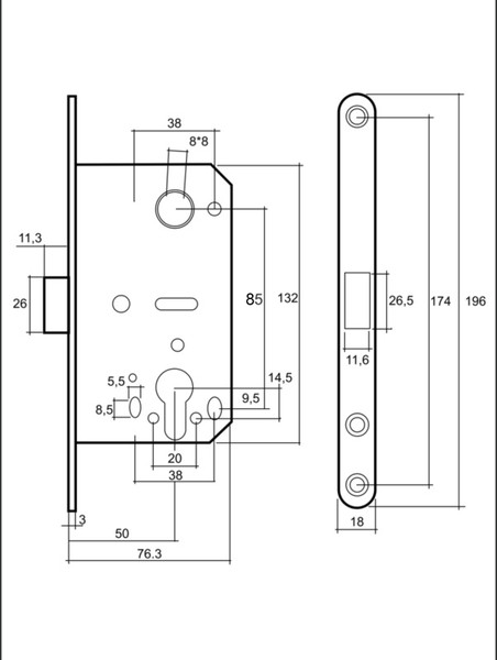 Изображение товара Защелка врезная Vettore 410 С-S Kevlar MWP (белый матовый)