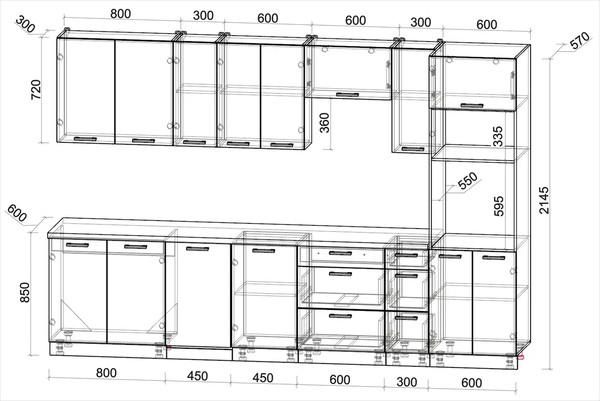 Изображение товара Кухонный гарнитур Интерлиния Мила Лайт 3.2-ПМ3 (персидский жемчуг/дуб белый/серый каспий)