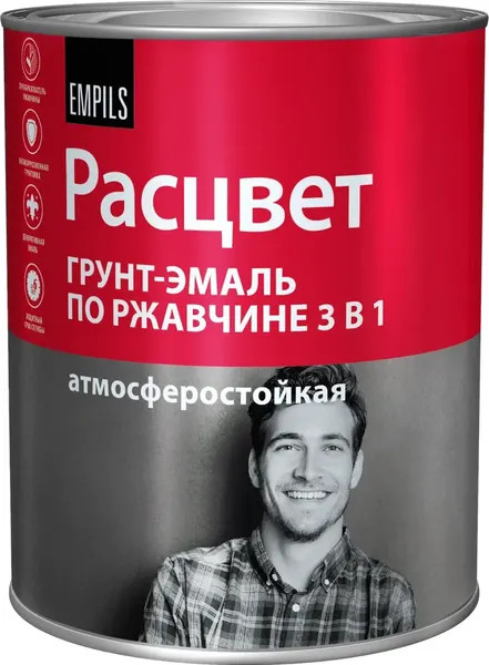 Изображение товара Грунт-эмаль Расцвет По ржавчине алкидная (1.9кг, желтый)