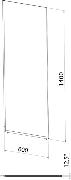 Изображение товара Стеклянная шторка для ванны Saniteco SNT-22 Black (140x60)