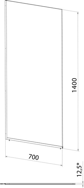 Изображение товара Стеклянная шторка для ванны Saniteco SNT-24 Black (140x70)