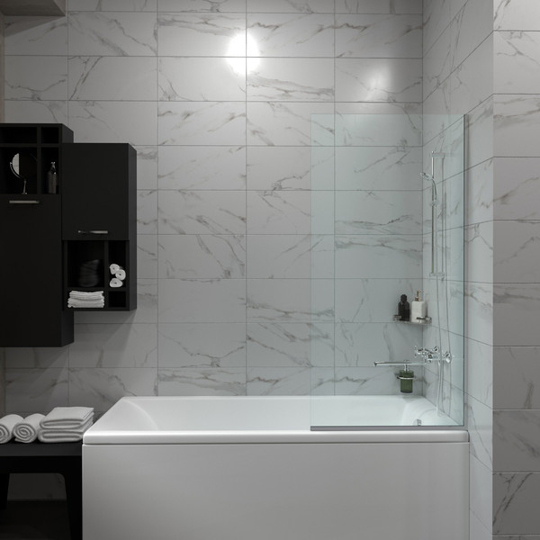 Изображение товара Стеклянная шторка для ванны Saniteco SNT-28 Chrome (140х70)