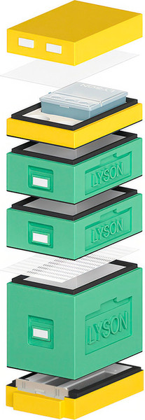 Изображение товара Улей Lyson Дадан На 6 Рамок / WDD58GY (зеленый/желтый)