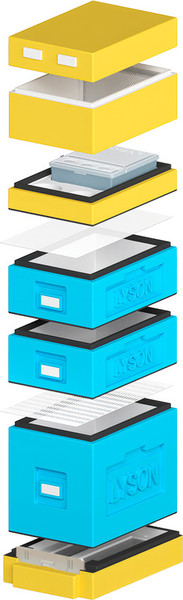 Изображение товара Улей Lyson Дадан На 6 Рамок / WDD18 (синий/желтый)