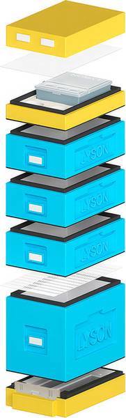 Изображение товара Улей Lyson Дадан На 6 Рамок / WDD31 (синий/желтый)