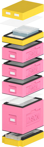 Изображение товара Улей Lyson Дадан На 6 Рамок / WDD32 (розовый/желтый)