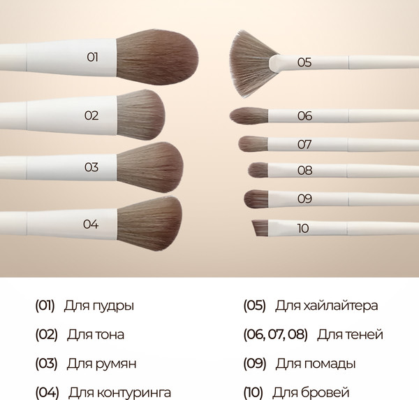 Изображение товара Набор кистей для макияжа Glamify 080800956A