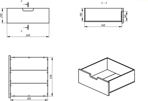 Изображение товара Комплект ящиков под кровать Домаклево Легос 70x140 (натуральный)