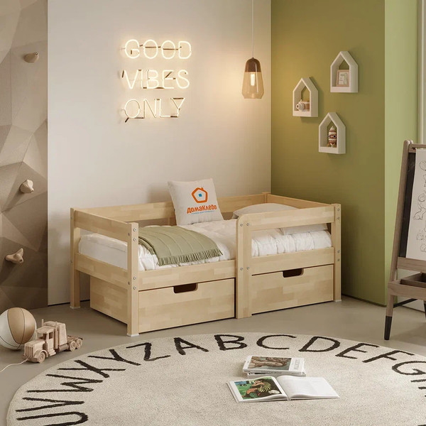 Изображение товара Комплект ящиков под кровать Домаклево Легос 70x140 (натуральный)