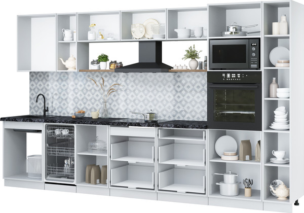 Изображение товара Кухонный гарнитур Интерлиния Мила Лайт 3.6-ПМ3 (дуб серый/дуб серый/дуб бунратти)